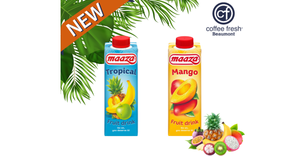 Nieuw: MAAZA Tropical Fruit & Mango Drink! 