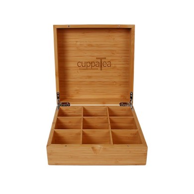 cuppaTea luxe theekist bamboe 9-vaks